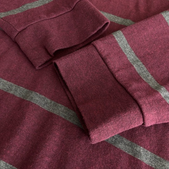 Polo Ralph Lauren Estate-Rib Quarter-Zip Pullover Burgundy gray striped XXL - Picture 4 of 13